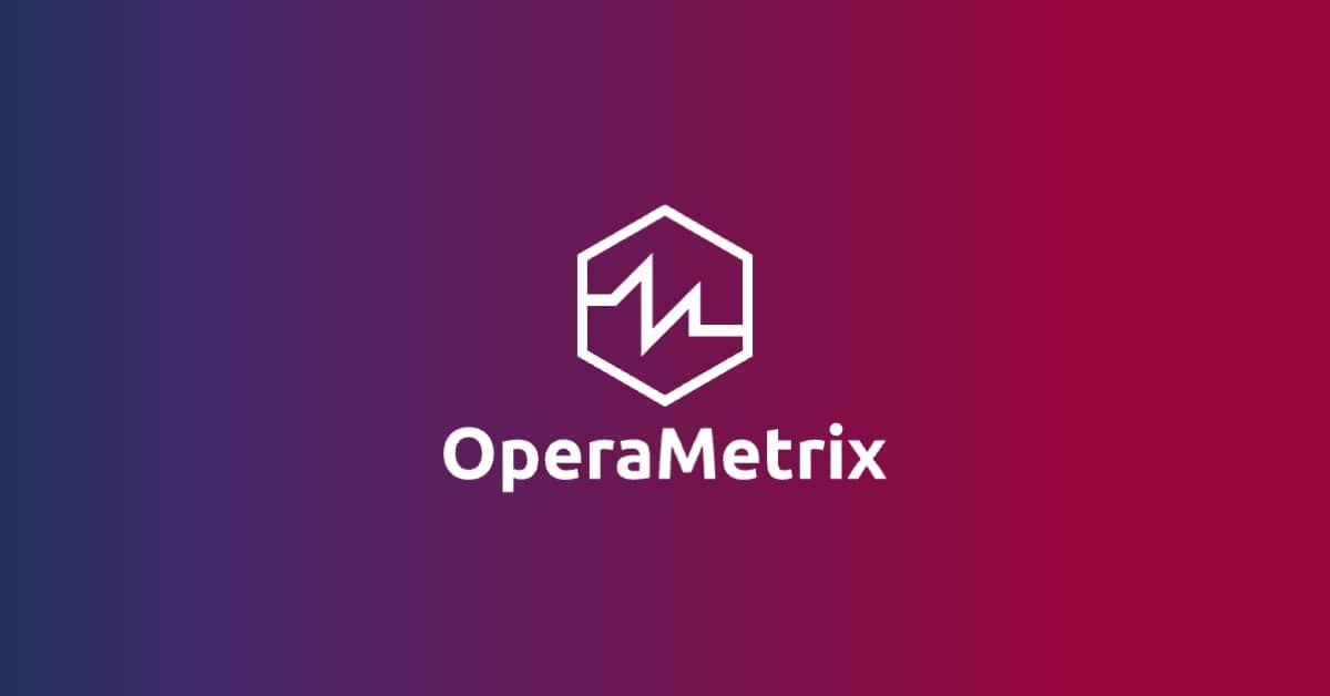 Dégradé de couleur avec le logo OperaMetrix en blanc